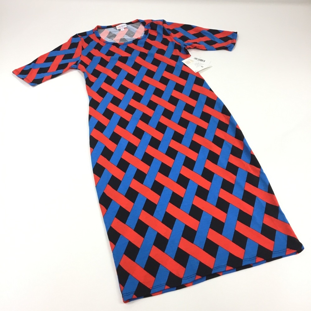 NWT LuLaRoe Julia Dress Sz Sm Black Blue Red